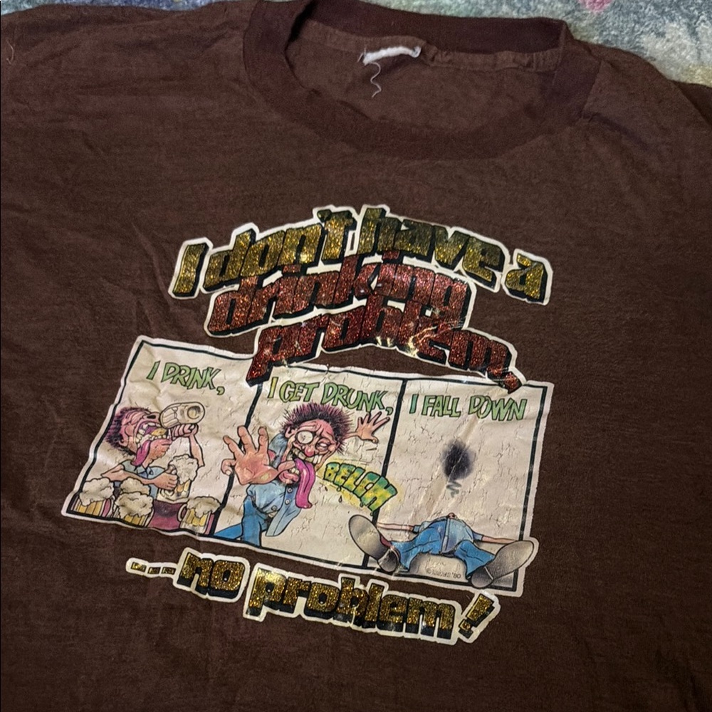 Vintage Glitter Drinking Problem Graphic T Shirt
